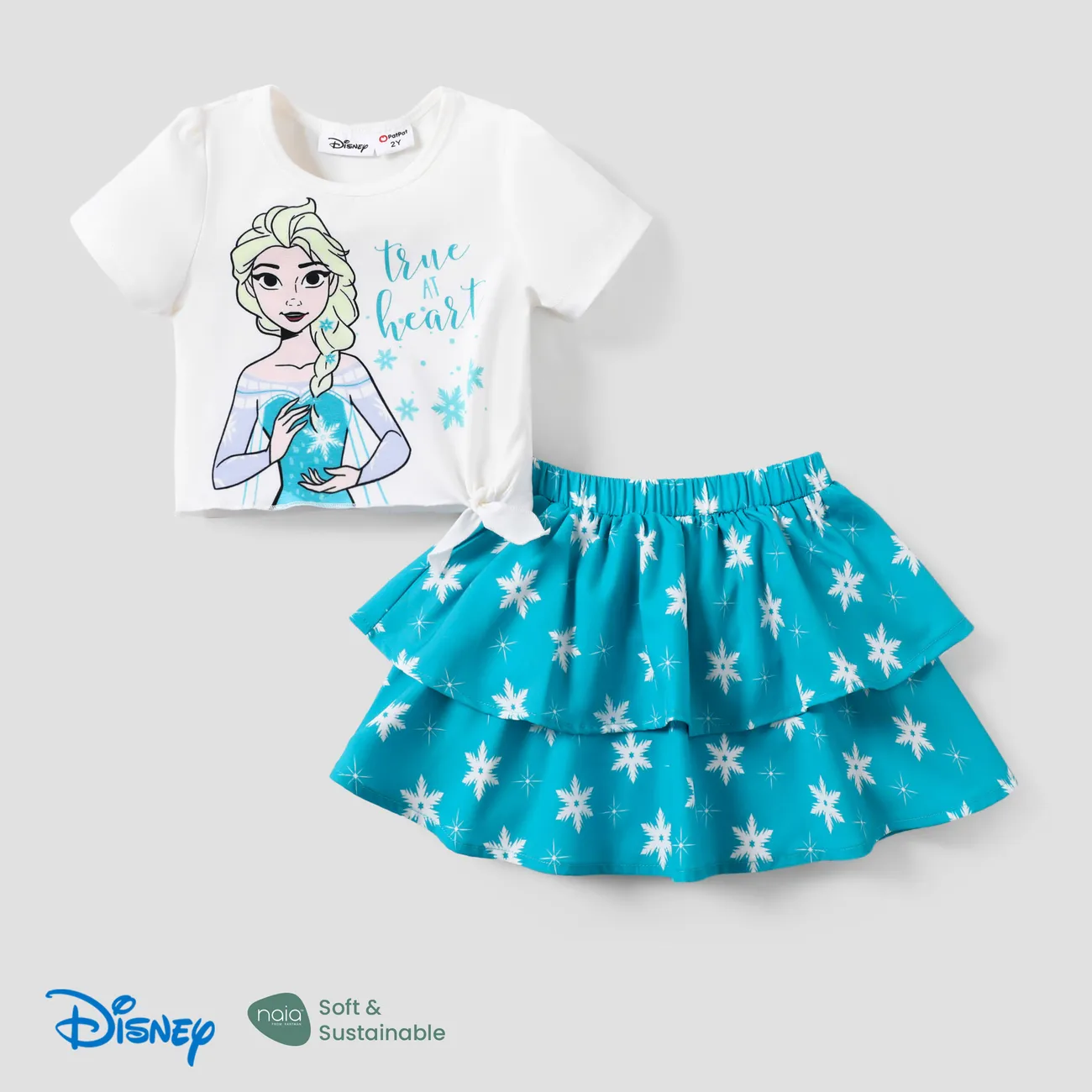 Disney Frozen 2 unidades Criança Menina Cordões Infantil Fato saia e casaco aquagreen big image 1