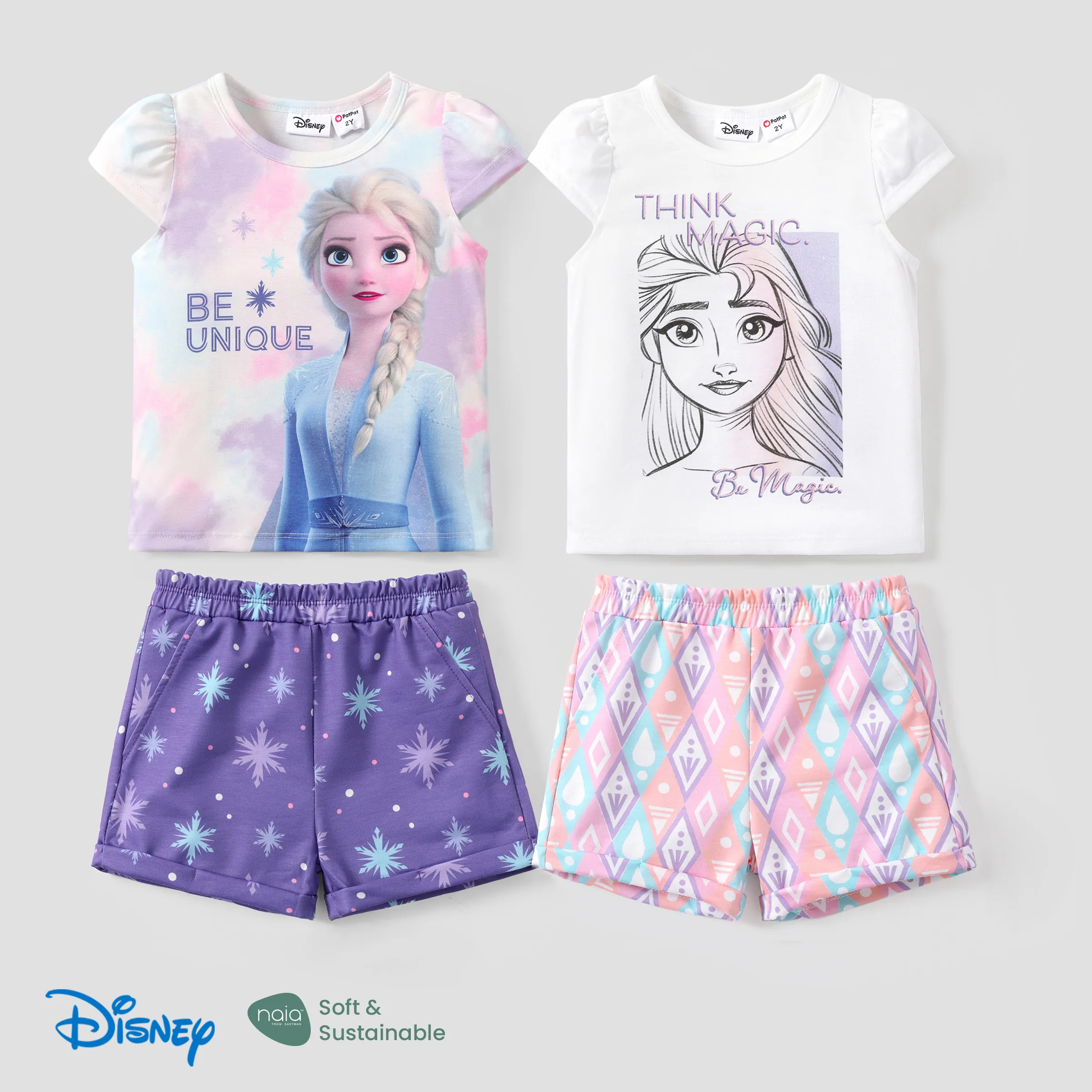 

Disney Frozen Elsa 2pcs Toddler Girls Naia™ Tie-Dye Character Print Set