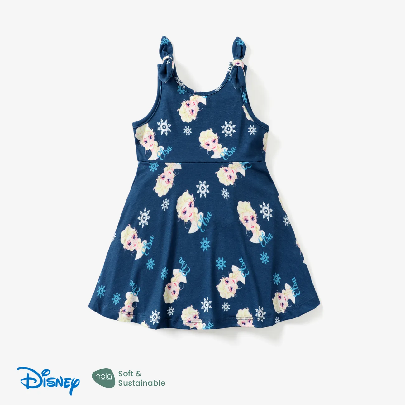 Disney Frozen Criança Menina Extremidades franzidas Infantil Vestidos Azul Escuro big image 1