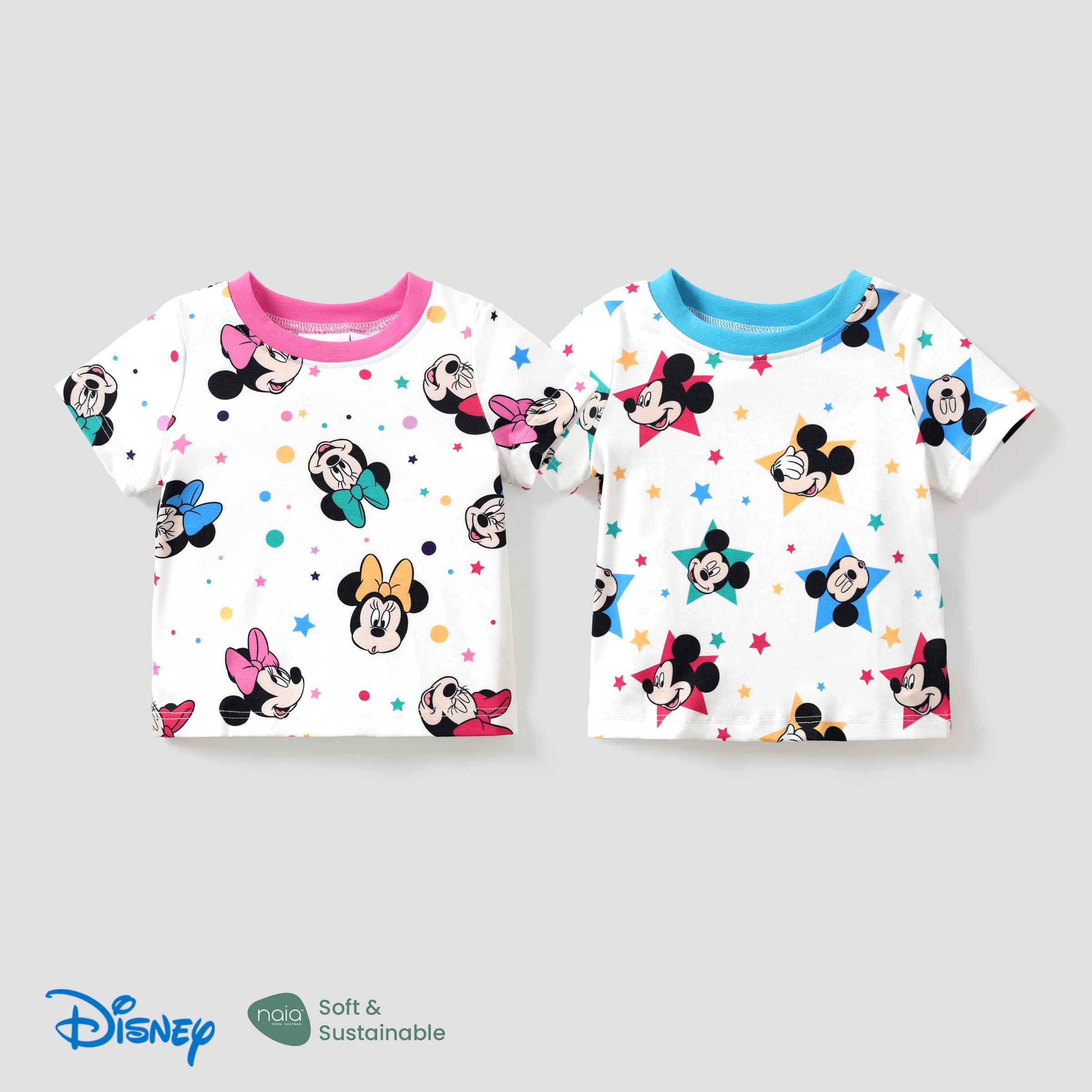 迪士尼米奇和朋友們男嬰/女嬰 1 件 Naia™ Character 通體波爾克圓點印花短袖 T 恤