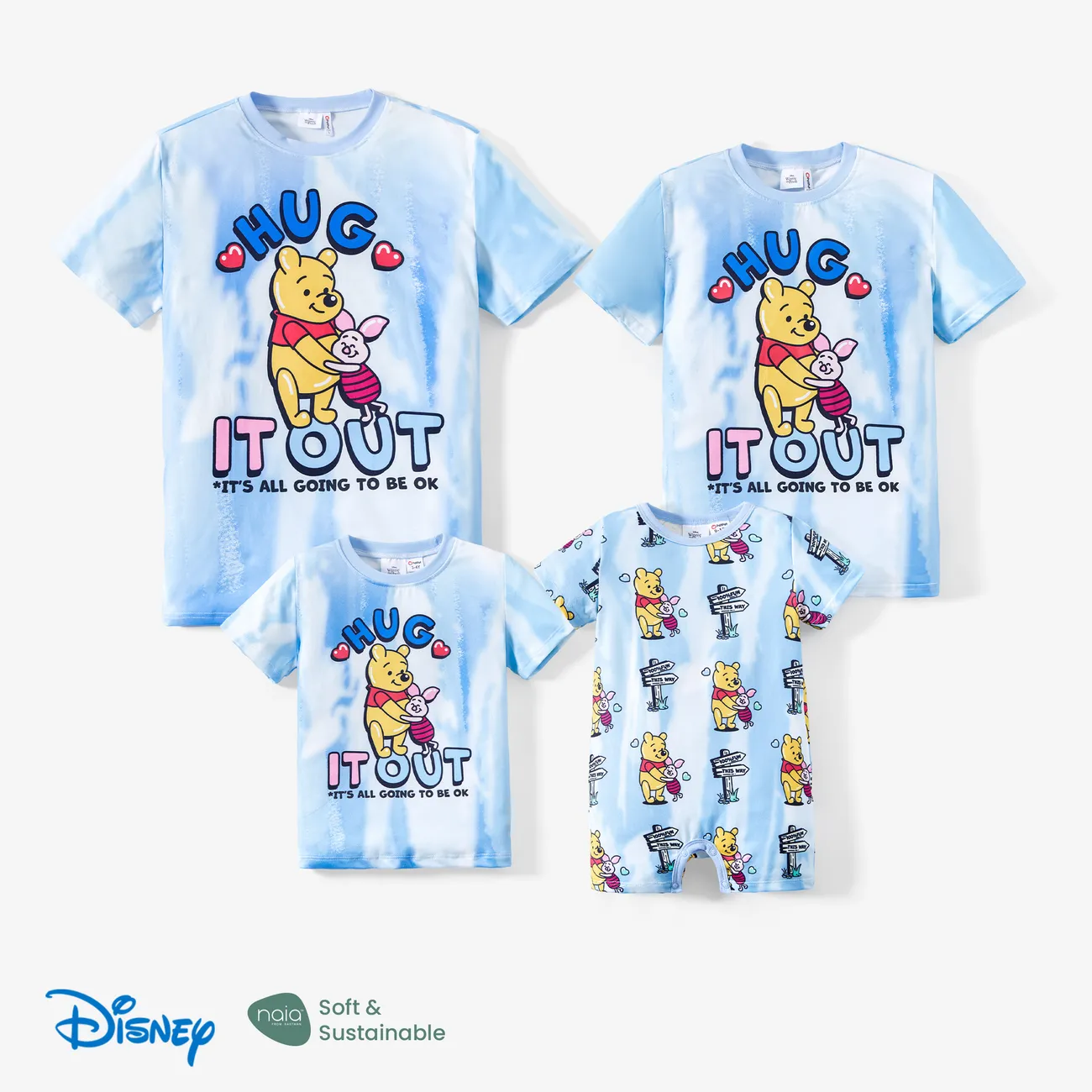 Disney Winnie the Pooh Familien-Looks Muttertag Kurzärmelig Familien-Outfits Oberteile Mehrfarbig big image 1