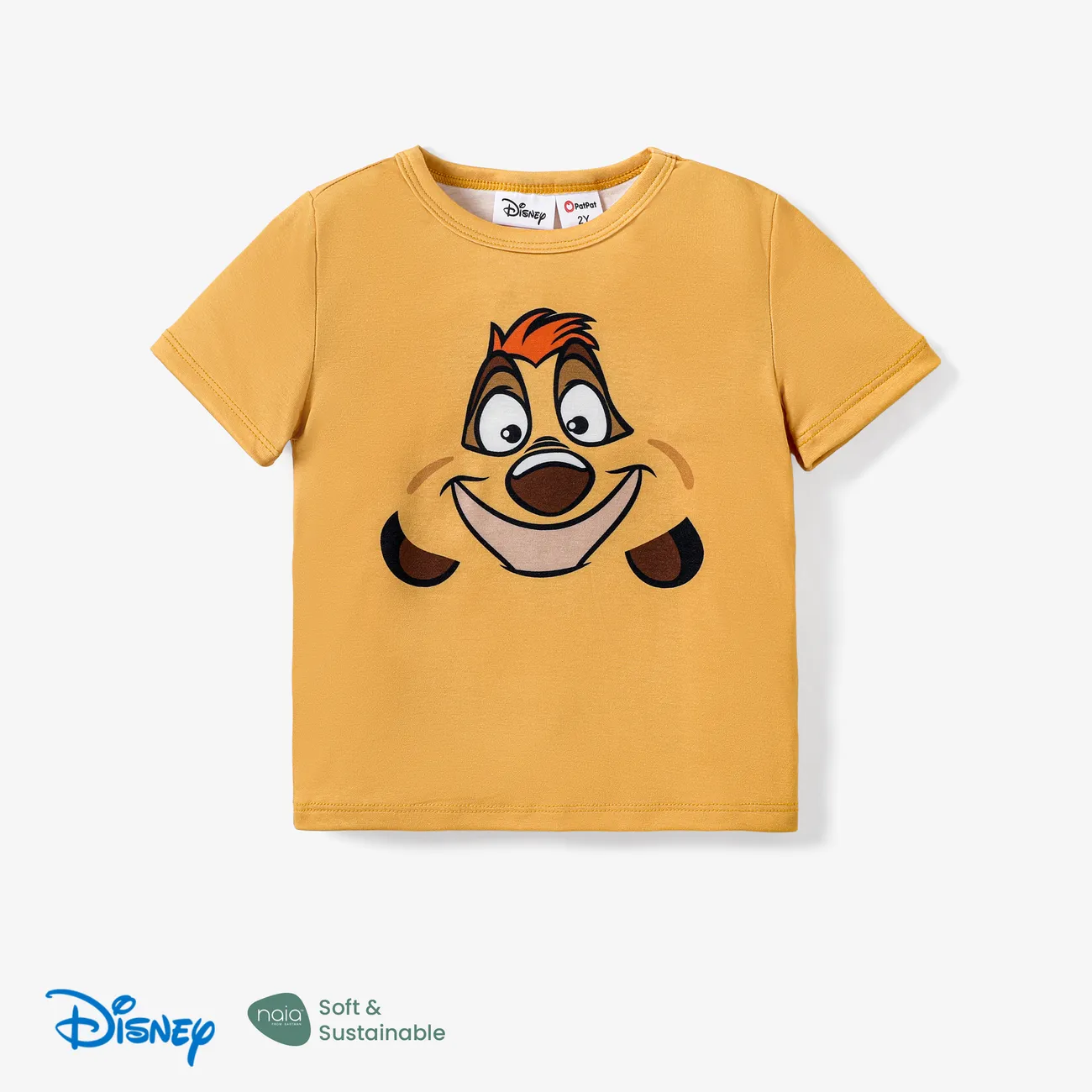 Disney Rei Leão Criança Unissexo Infantil Manga curta T-shirts cáqui big image 1