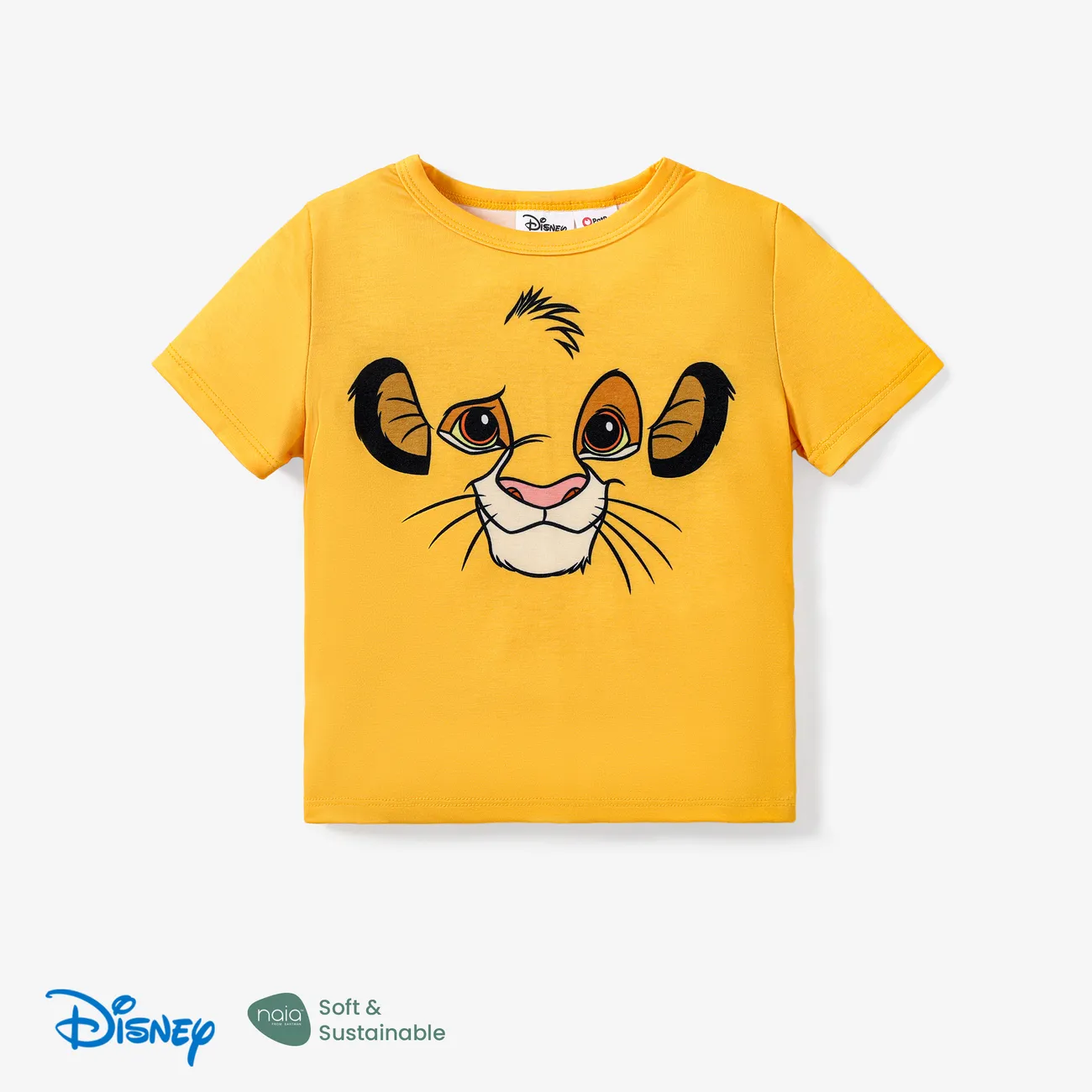迪士尼獅子王 小童 中性 童趣 短袖 T恤 黃色 big image 1