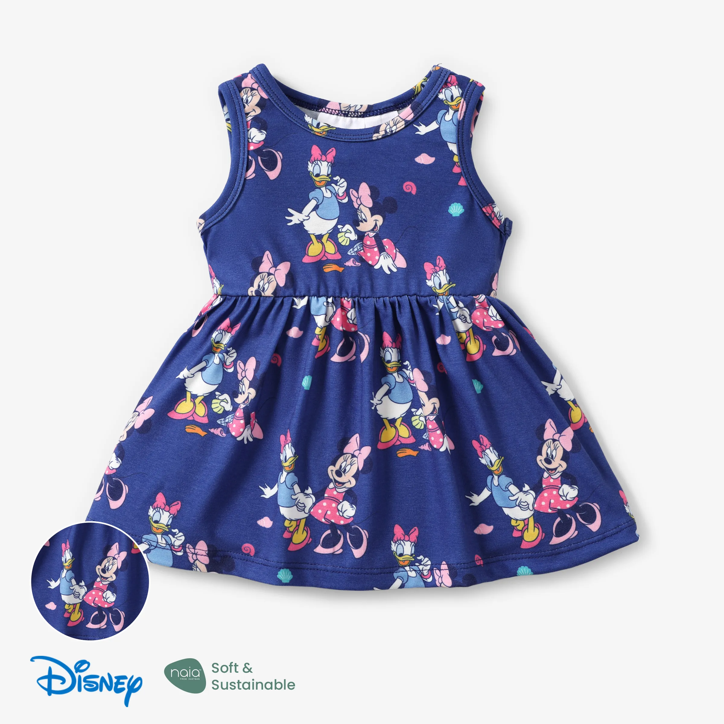 

Disney Mickey and Friends 1pc Baby/Toddler Girls Naia™ Character Print Polka Dots/Stripped Dress
