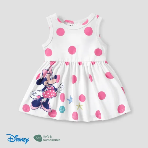 Disney Mickey e Amigos 1pc Bebê / Criança Menina Personagem Print Polka Dots Dess