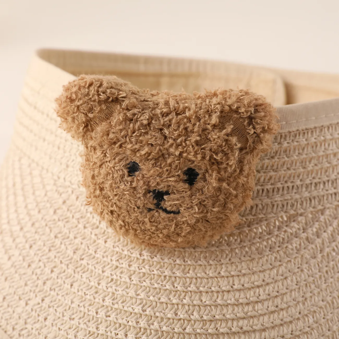 Sombrero para el sol en forma de oso súper lindo para niños para niñas / niño con cobertura para la cabeza  Beige big image 1