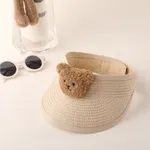 Enfant en bas âge fille/garçon enfant Super mignon ours en forme de chapeau de soleil avec couverture de la tête  Beige