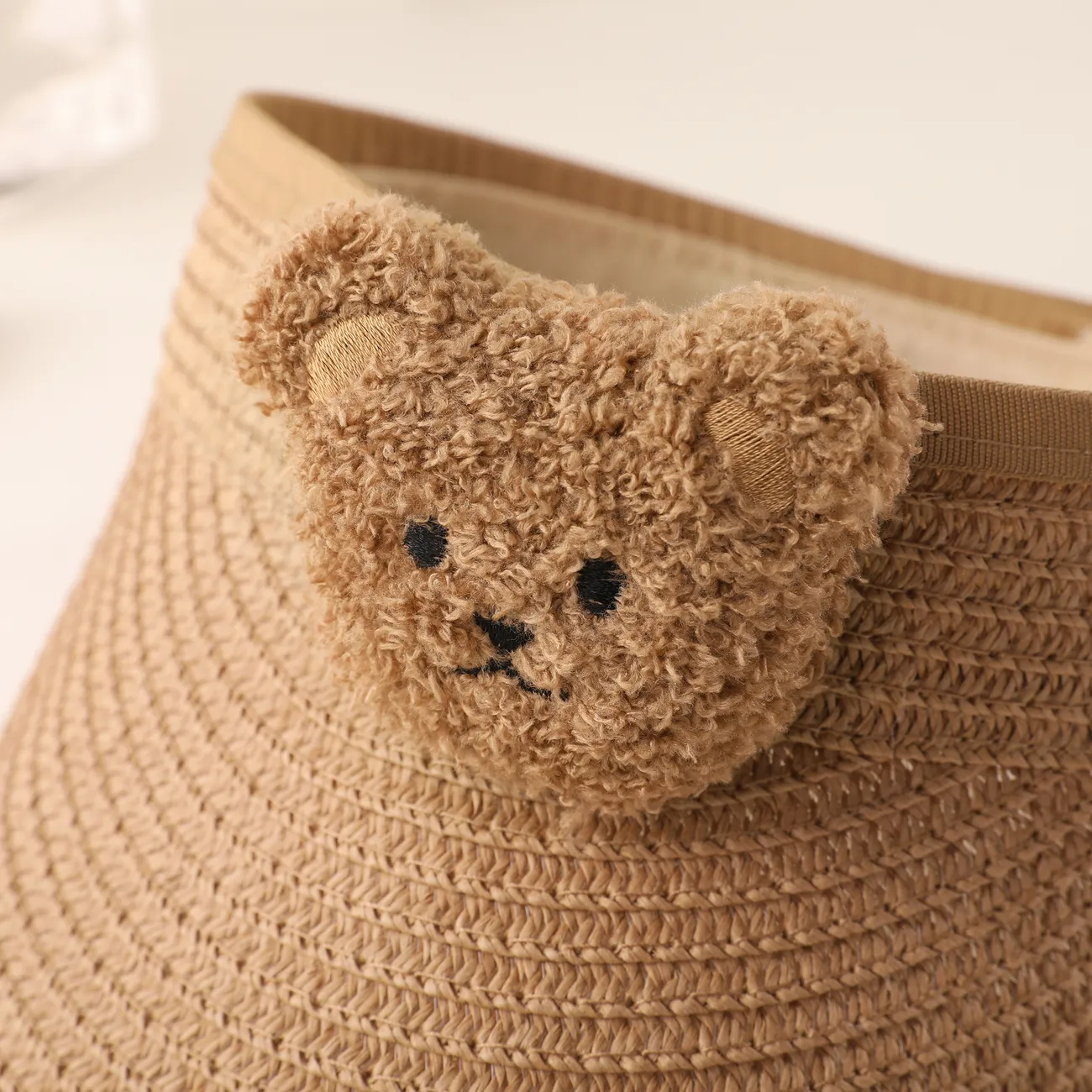 Enfant en bas âge fille/garçon enfant Super mignon ours en forme de chapeau de soleil avec couverture de la tête  Kaki big image 1