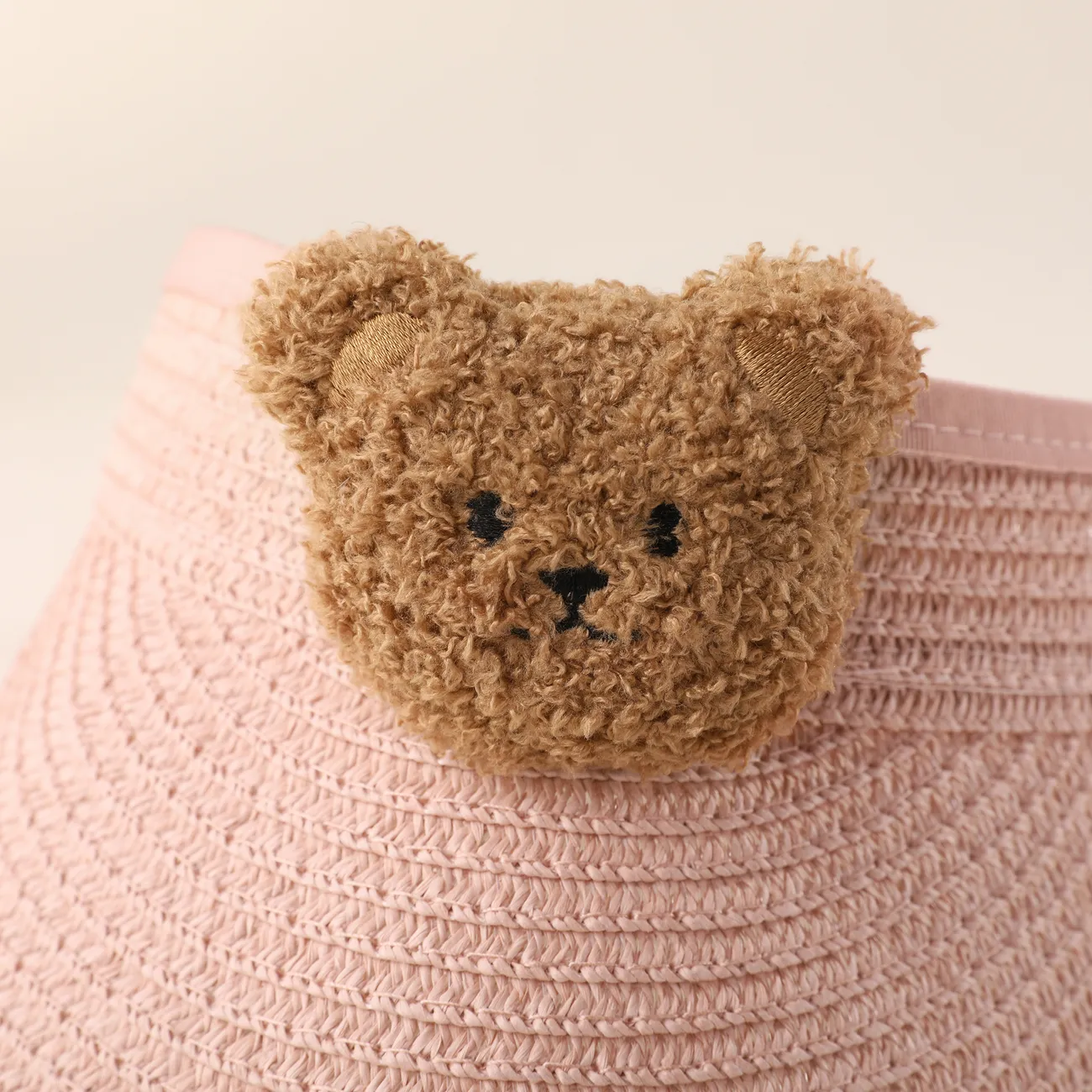 Enfant en bas âge fille/garçon enfant Super mignon ours en forme de chapeau de soleil avec couverture de la tête  Rose big image 1