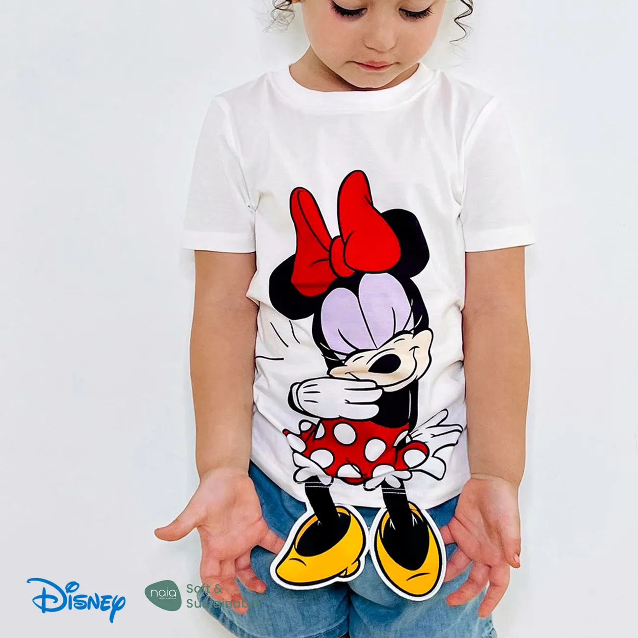 Disney Mickey and Friends Toddler/Kid Girl/Boy Naia™ Character Print Short-sleeve Tee White big image 1