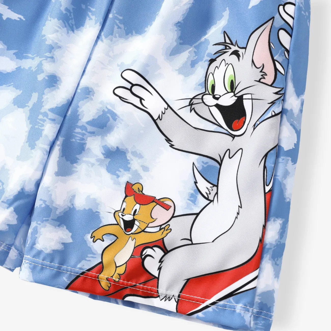 Tom and Jerry رجالي طفولي قط ملابس سباحة أزرق big image 1