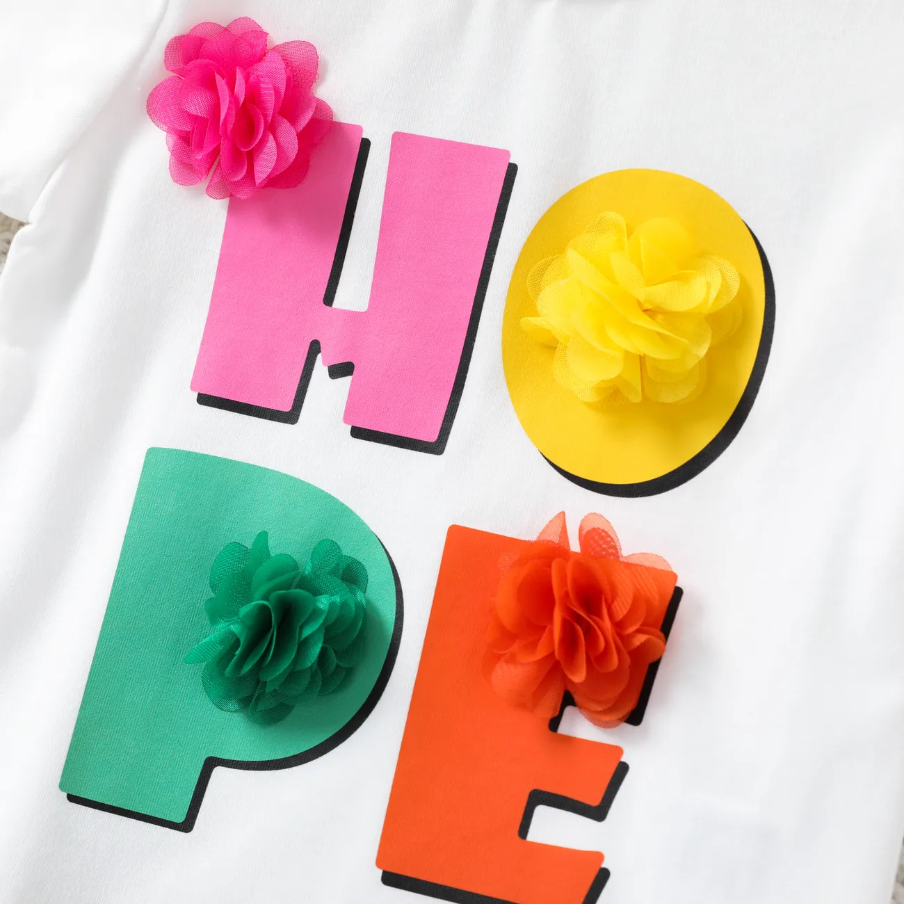 2 pièces Enfant en bas âge Fille Hypersensible Doux ensembles de t-shirts Rose big image 1