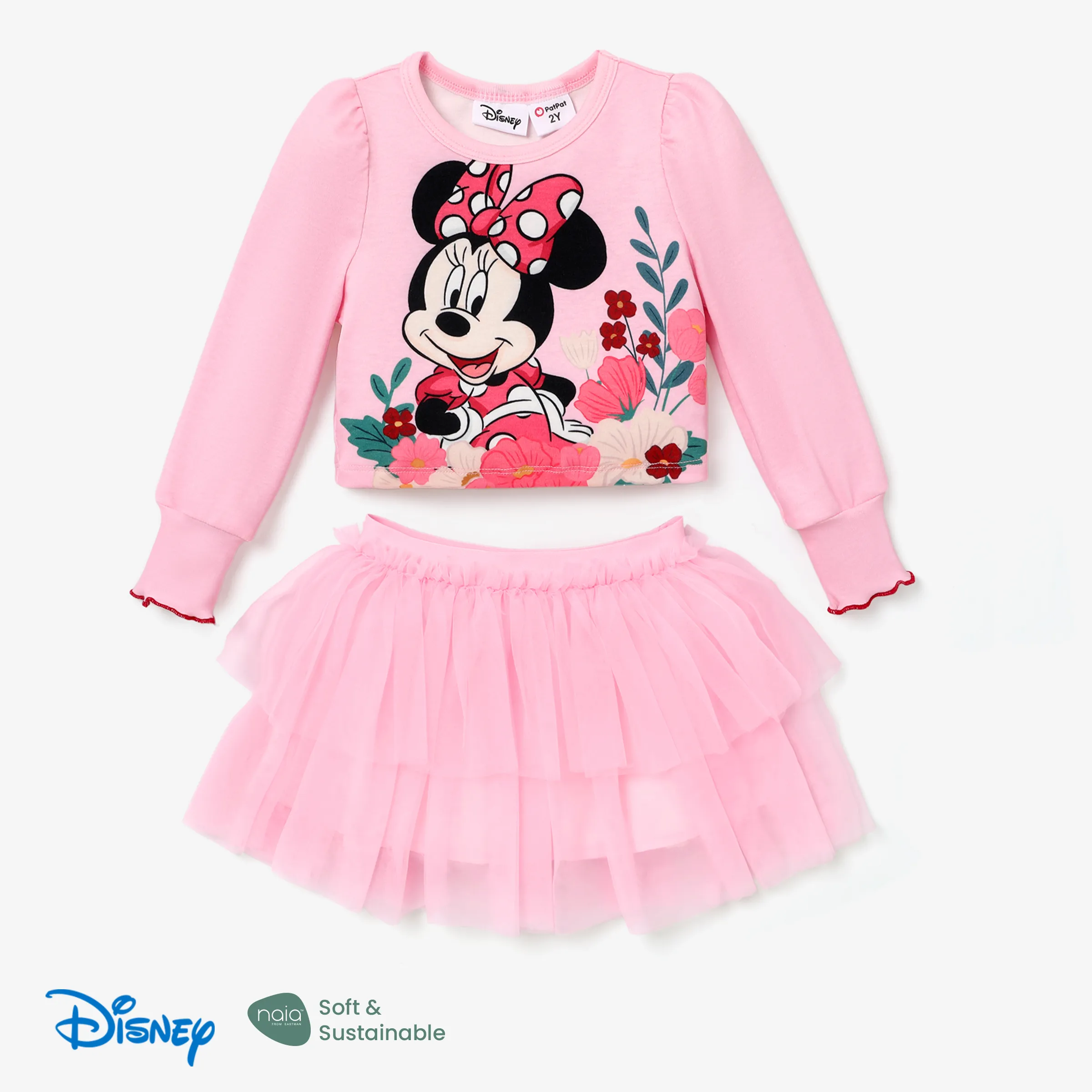 

Disney Mickey and Minnie Character Pattern Top and Short Cake Skirt Set