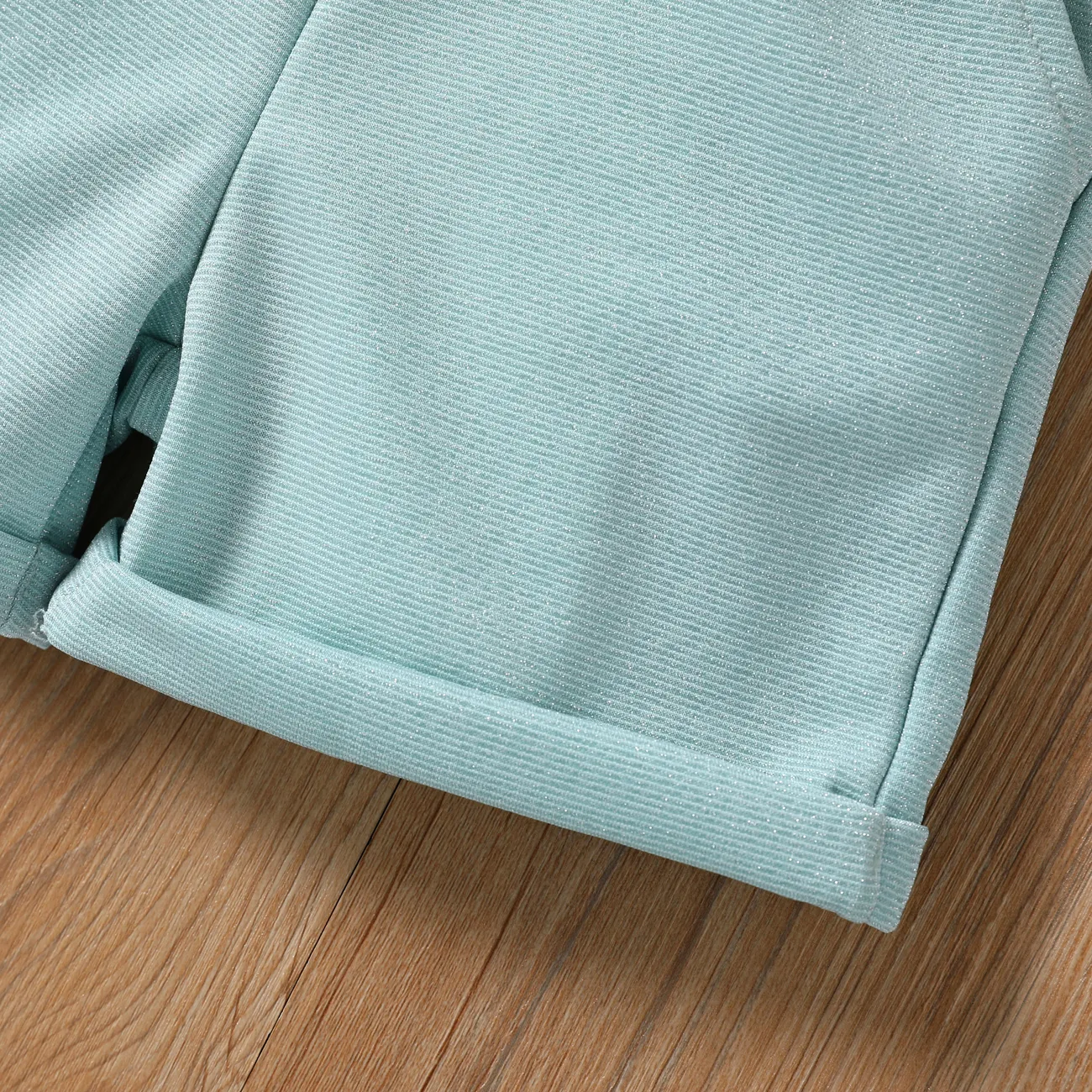 طفل صغير بوي 3 قطع قميص وشورت مع مجموعة حزام قابل للفصل أزرق big image 1