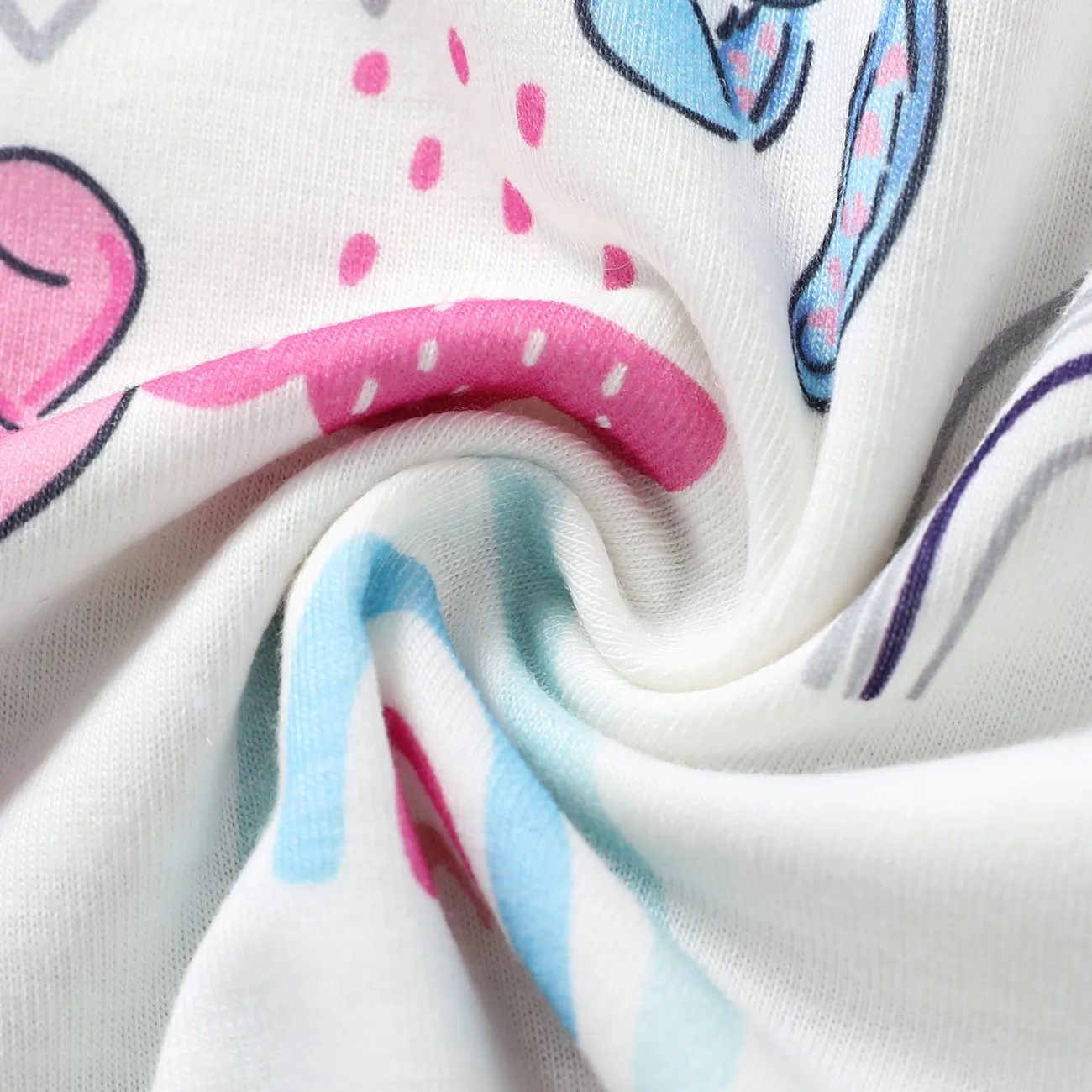 Kleinkind / Kind Mädchen Tier Print Flatterärmel Kleid Pyjama Mehrfarbig big image 1