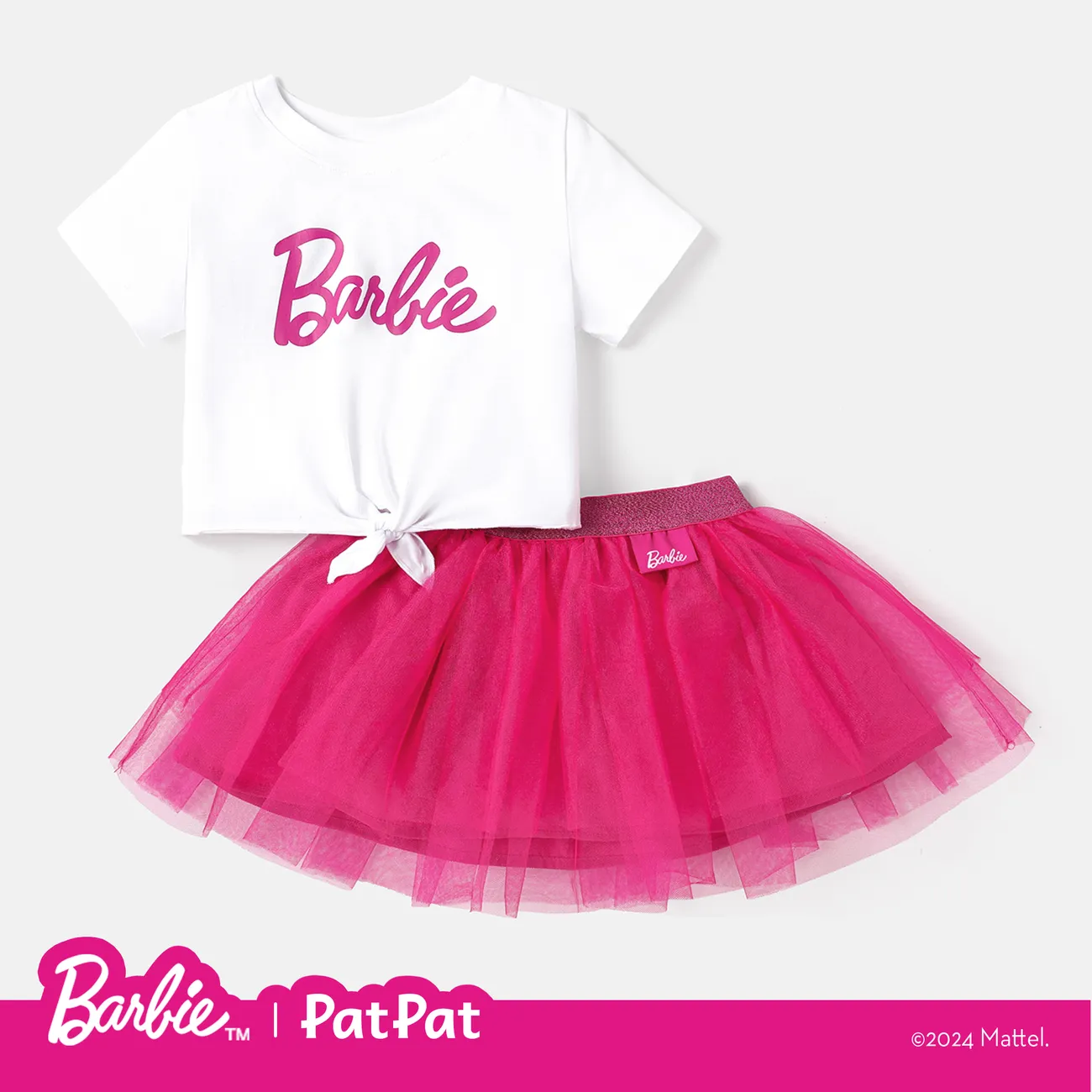 Barbie Toddler Kid Girl Dress / Bomber Jacket / Cami Romper / Sets / Sibling Matching Rompers PinkyWhite#2 big image 1