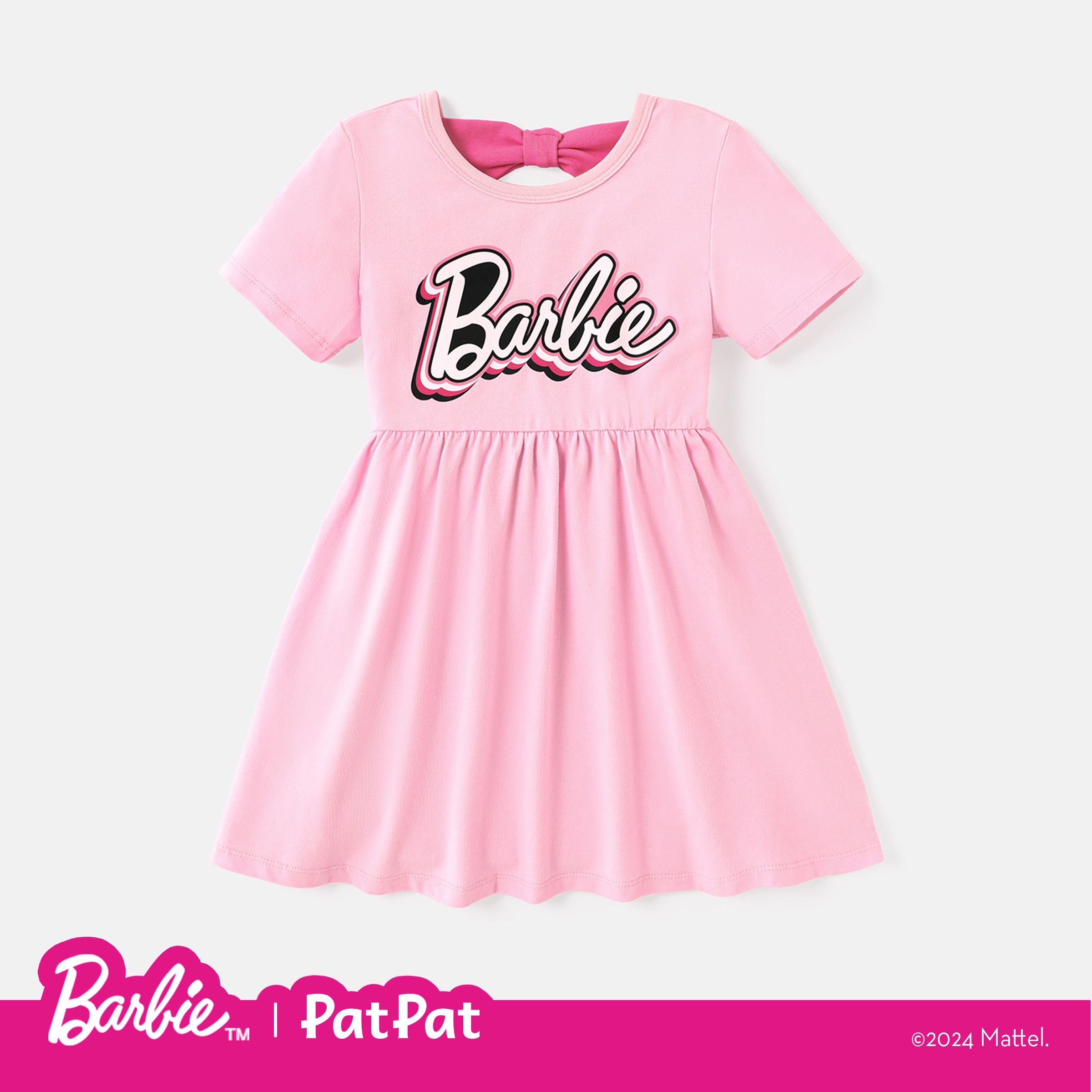Barbie Big Girls French Terry Skater Dress Toddler to Big Kid - Walmart.com