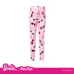 Barbie Kid Girl Letter/Glasses Print/Houndstooth Elasticized Leggings  Pink
