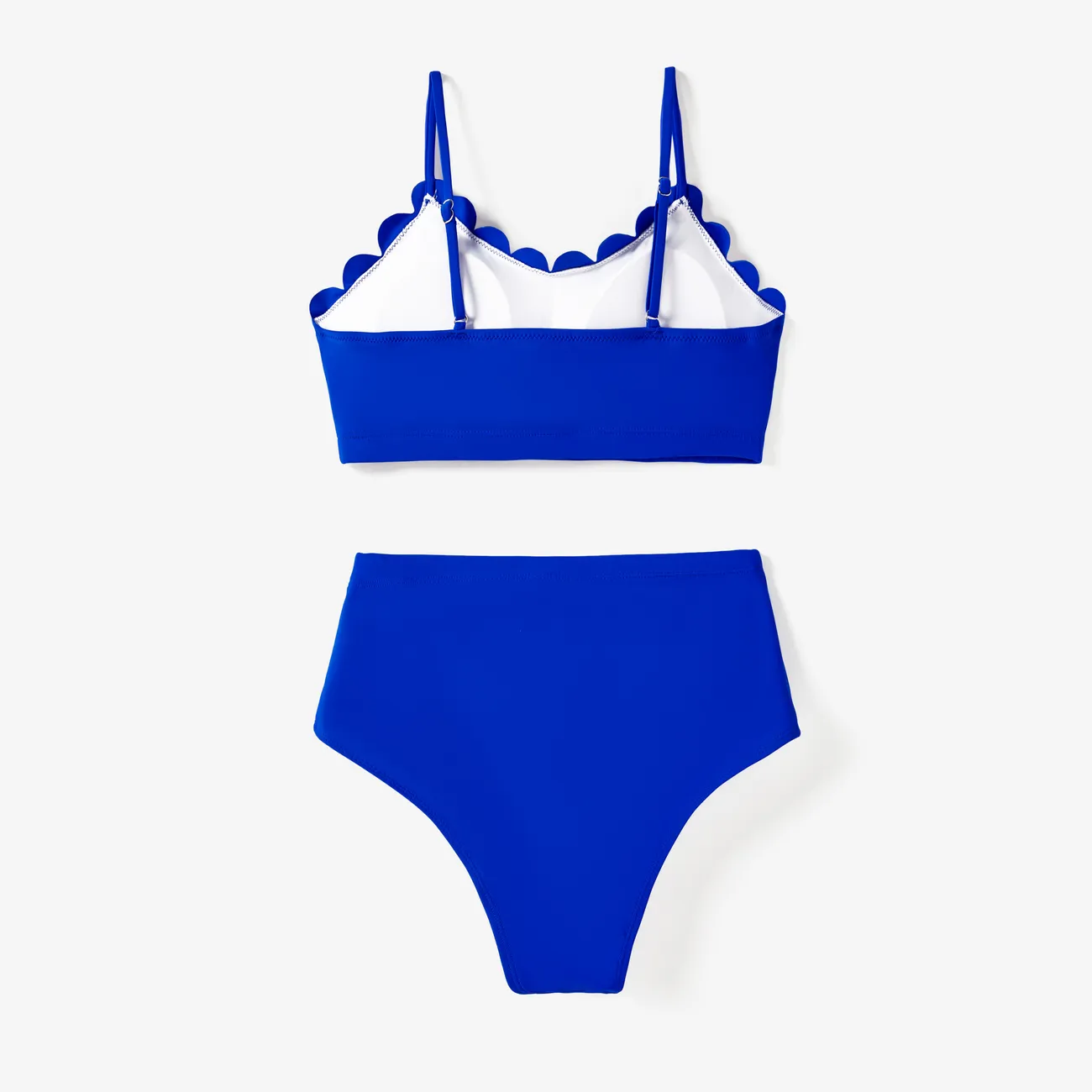 Family Matching Letter Printed Drawstring Swim Trunks or Shell Edge Bikini with Optional Cover Up Blue- big image 1