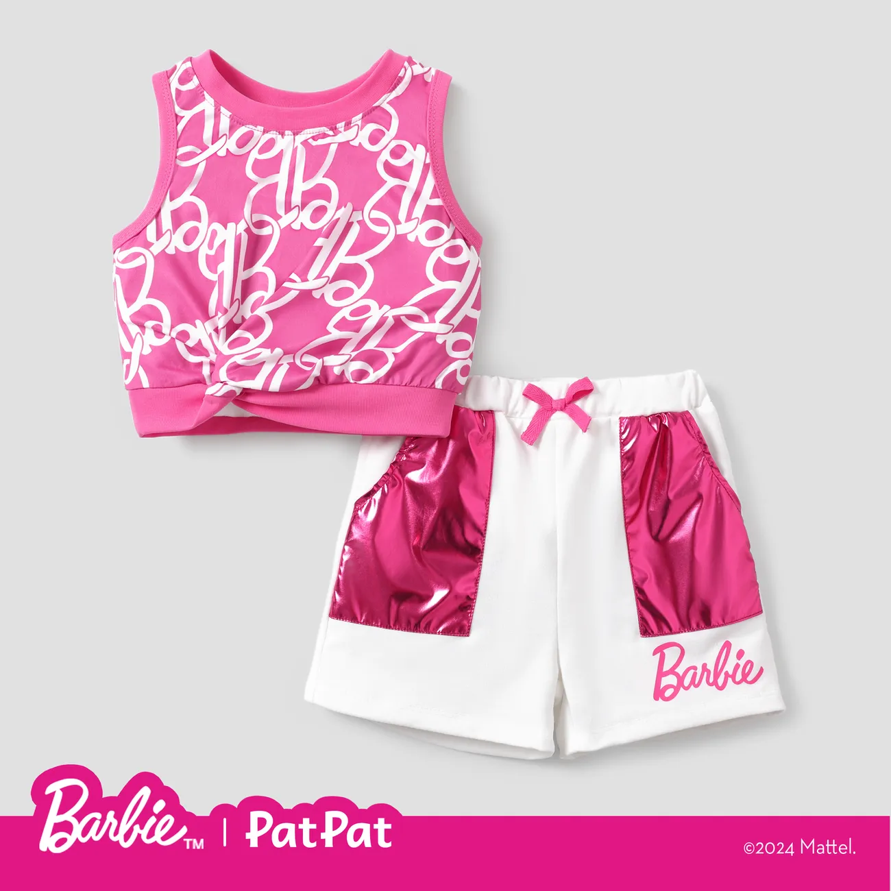 Barbie 2 unidades Menina Recorte Bonito Conjuntos Roseo big image 1