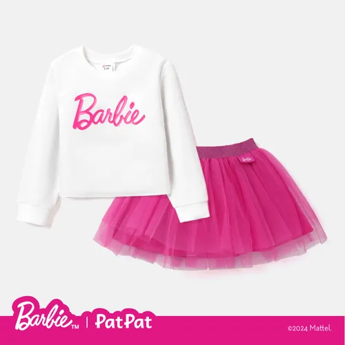 Barbie بدلة تنورة 2 - 6 سنوات حريمي كم طويل جدائل حروف