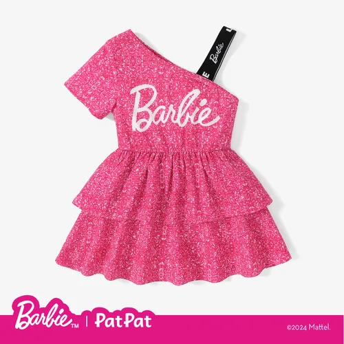Barbie Toddler/Kid Girl One shouder desgin multi-layer Dress
