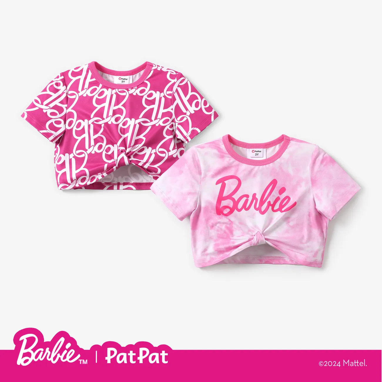 Barbie Menina Nó Bonito T-shirts Rosa big image 1