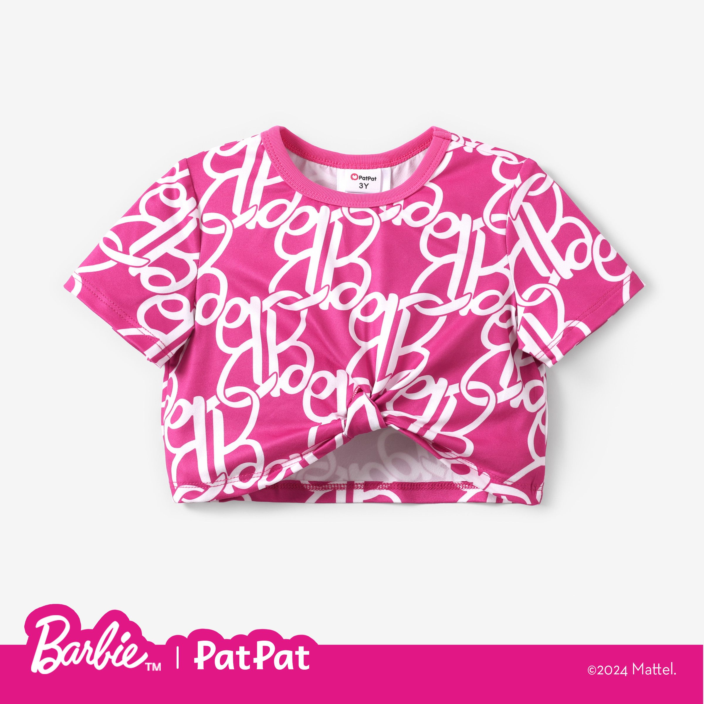 

Barbie 1pc Toddler/Kids Girls Alphabet Print Short-sleeve T-Shirt