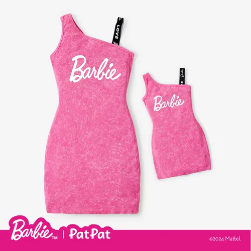 Barbie Mommy & Me Girls Alphabet Vintage Off-Shoulder Matching Dress

