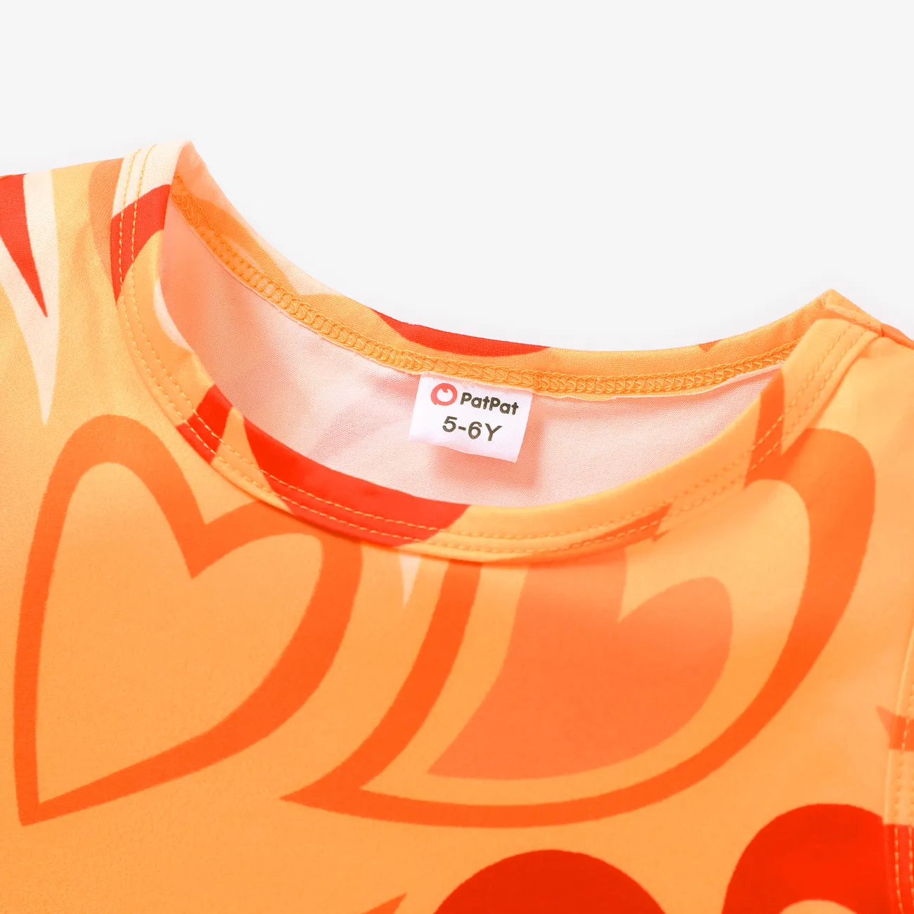 Chicos Chica En forma de corazón Sin mangas Camiseta Naranja big image 1