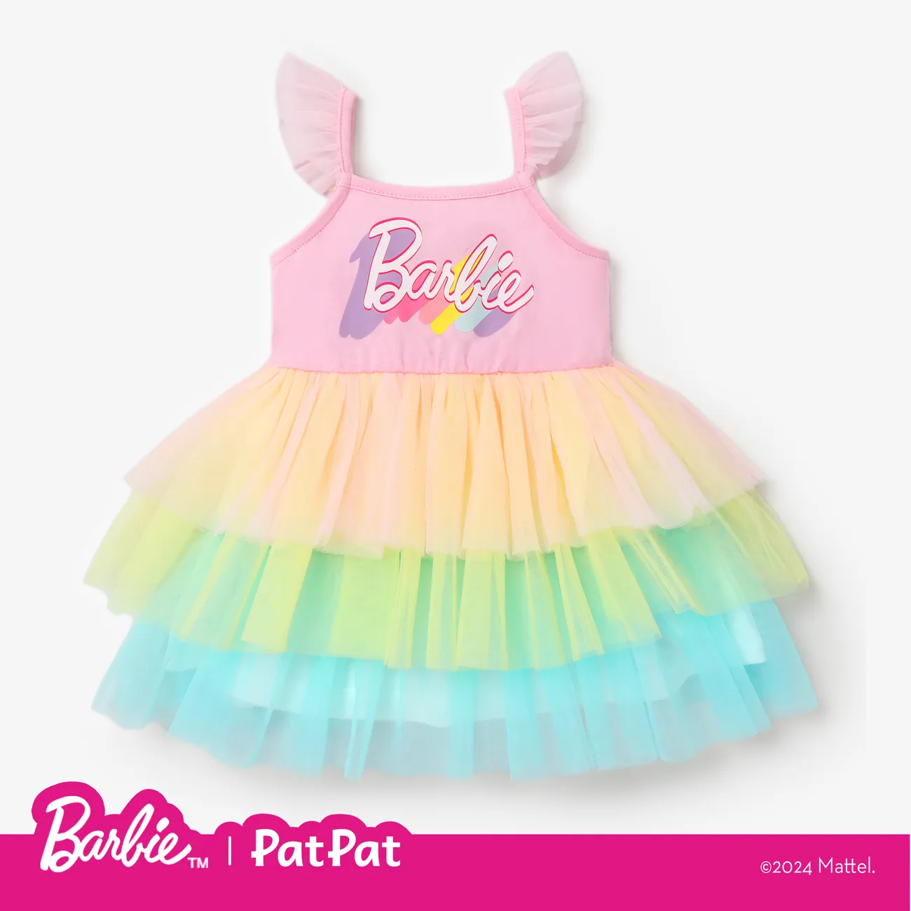 Barbie IP Menina Costuras de tecido Bonito Vestidos Rosa big image 1