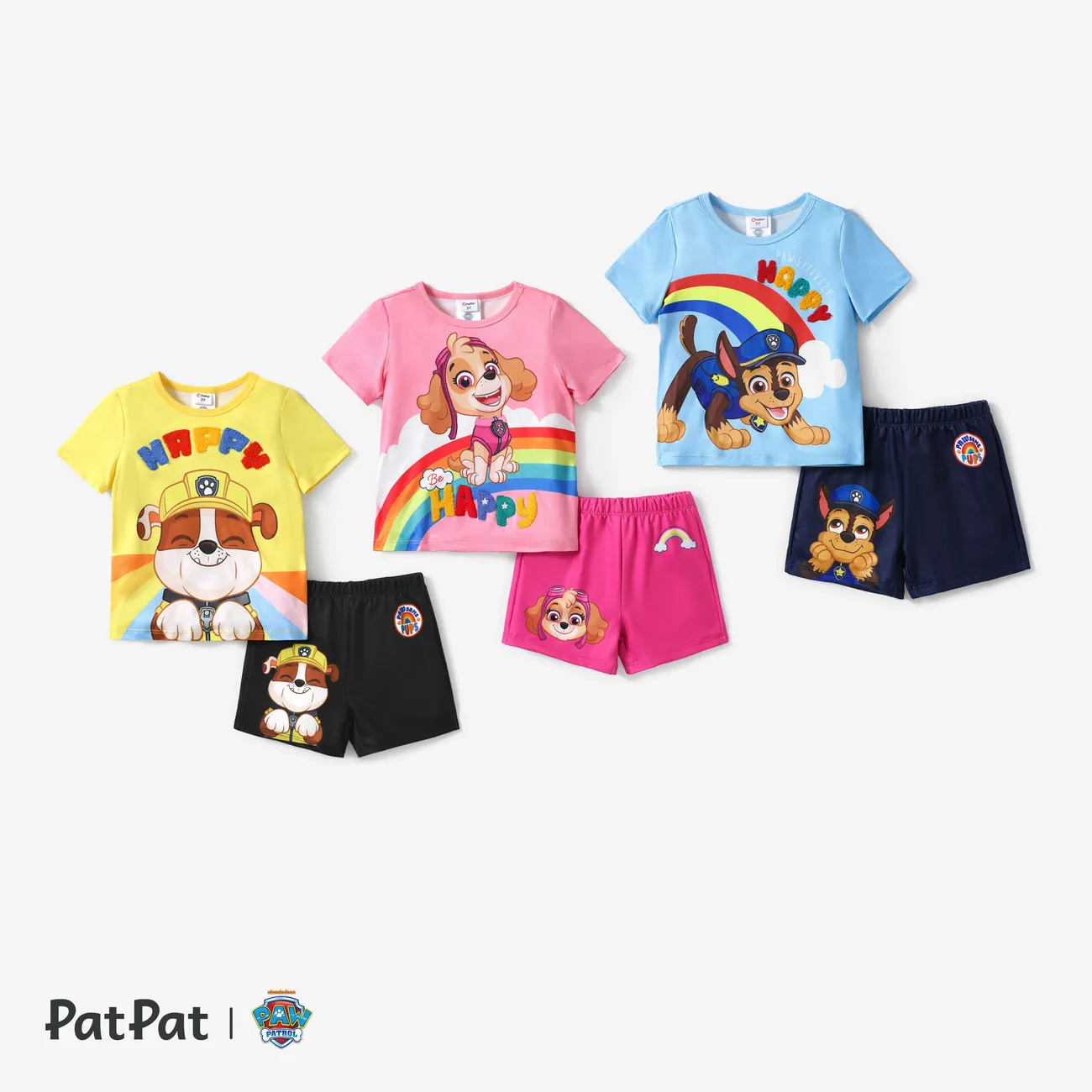 Patrulha Canina 2 unidades Criança Unissexo Infantil conjuntos de camisetas Rosa big image 1