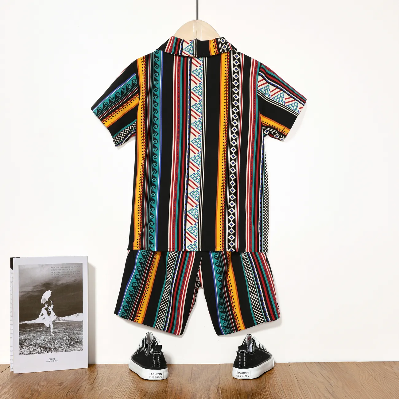 Colorful Striped Shorts Set for Boys - Bohemia Style COLOREDSTRIPES big image 1