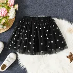 Sweet Oversized Multi-layered Stars Skirt for Girls - 100% Polyester Black