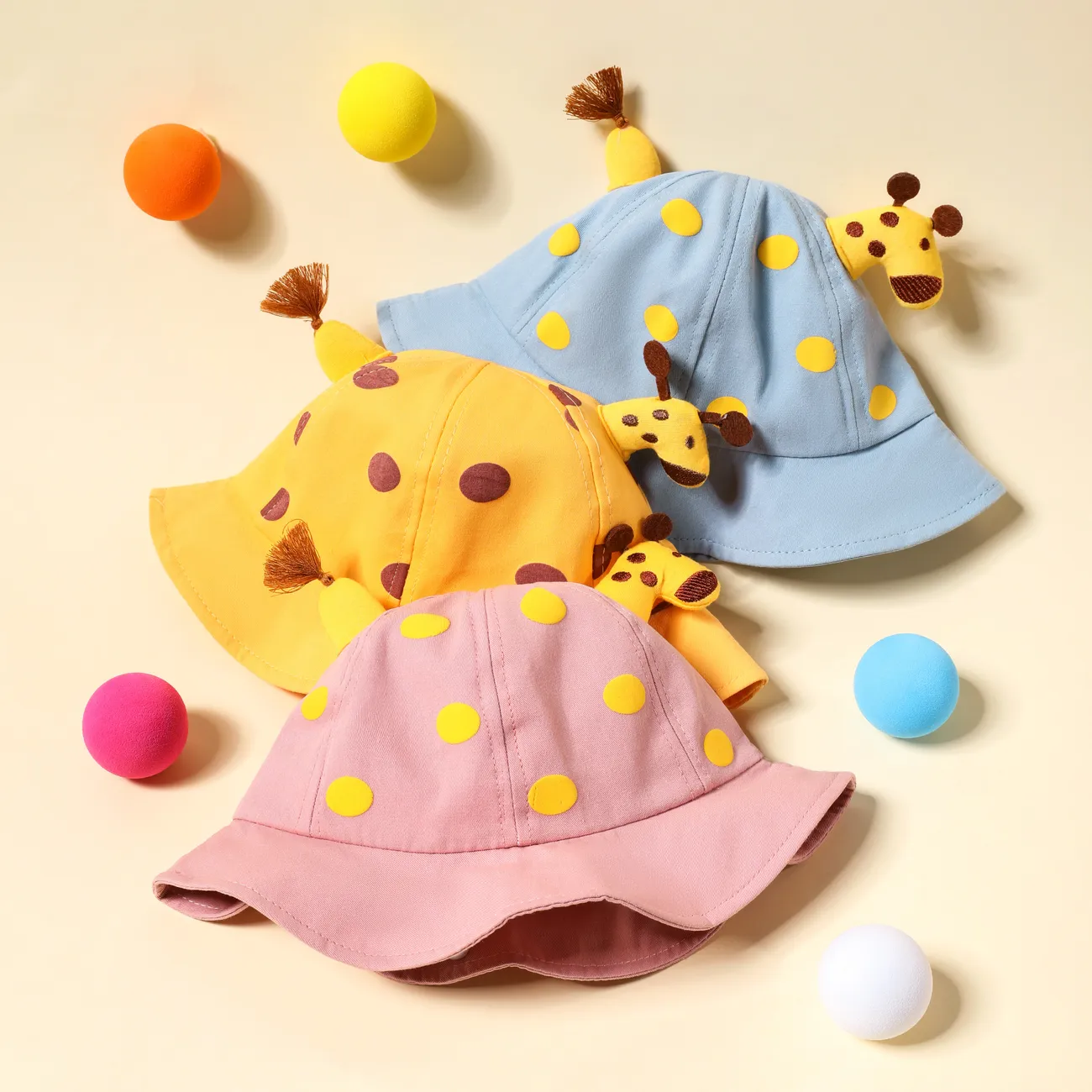 Sombrero de pescador de sombrilla de ciervo lindo para bebés/niños pequeños Rosado big image 1