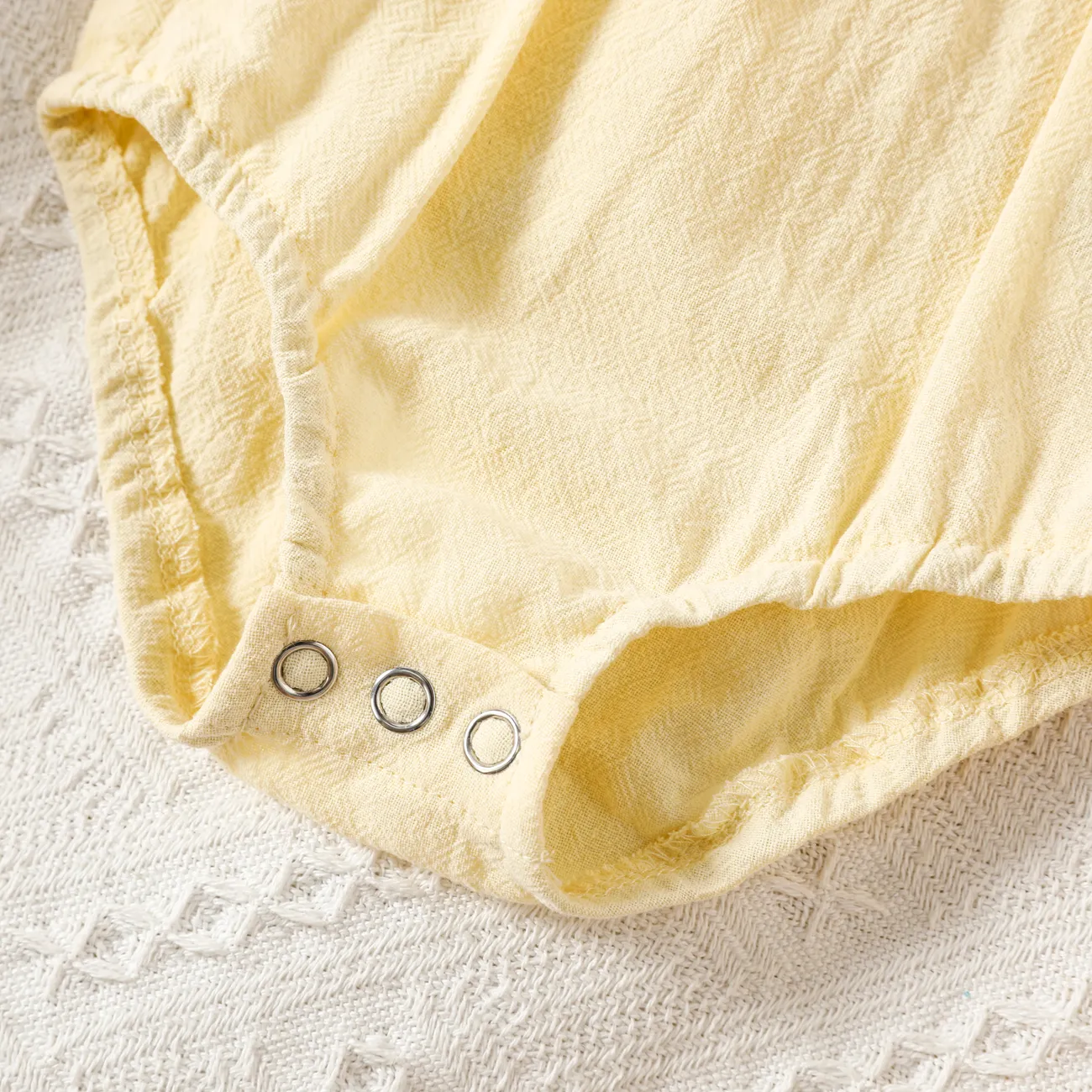 2件 嬰兒 女 喇叭袖 休閒 無袖 連身衣 淡黃 big image 1