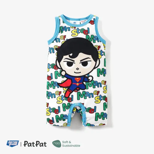 Justice League 1pc Baby Boy Naia™ Superman/Batman Print with Slogan All-over Jumpsuit