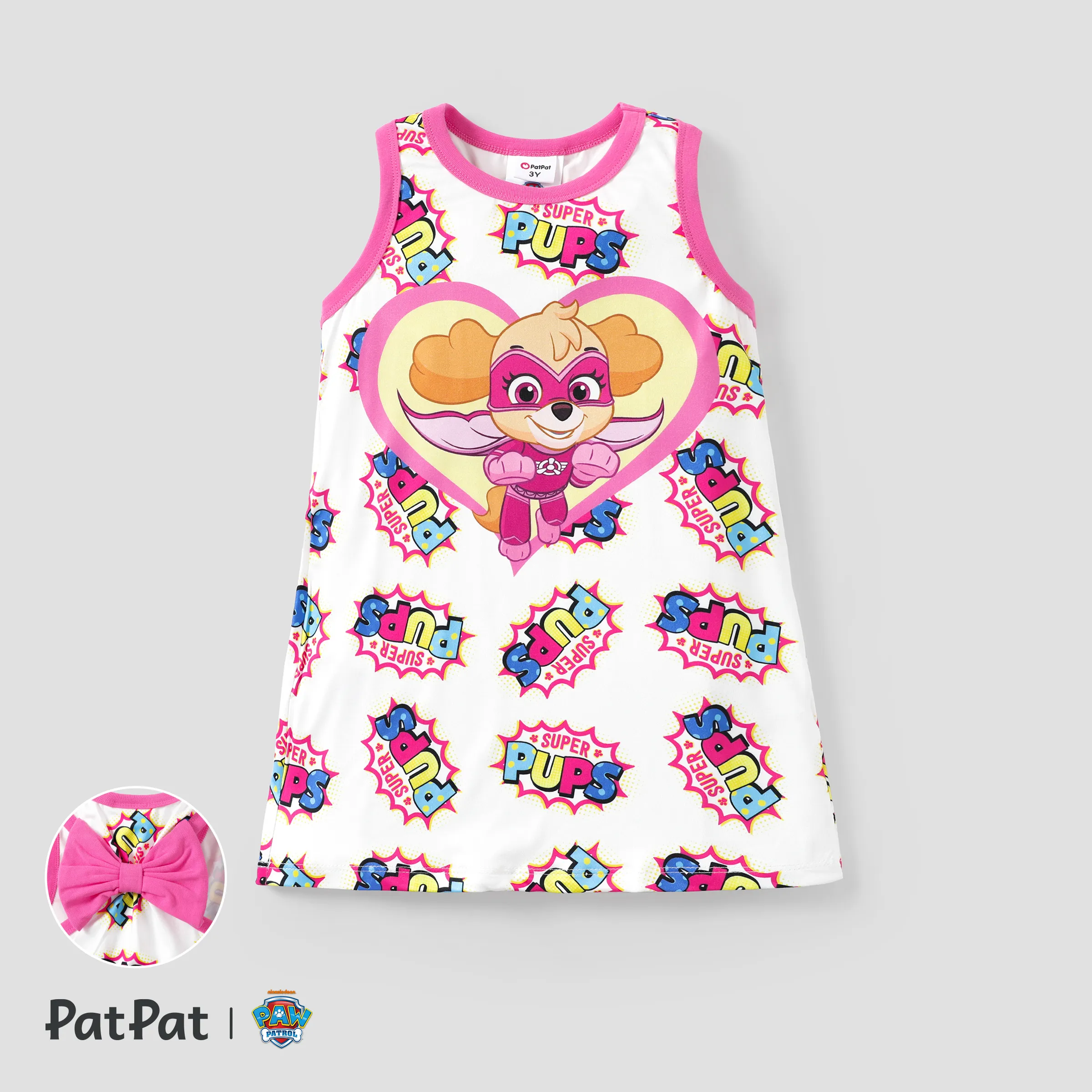 Paw Patrol Skye 1pc Toddler Girls Heart-Shaped Character Print Sleeveless Dress