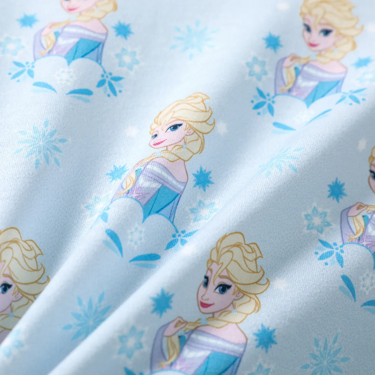 Disney Frozen Toddler Girls Elsa/Anna 1pc Naia™ Character All-over Print Ruffled Dress Light Blue big image 1