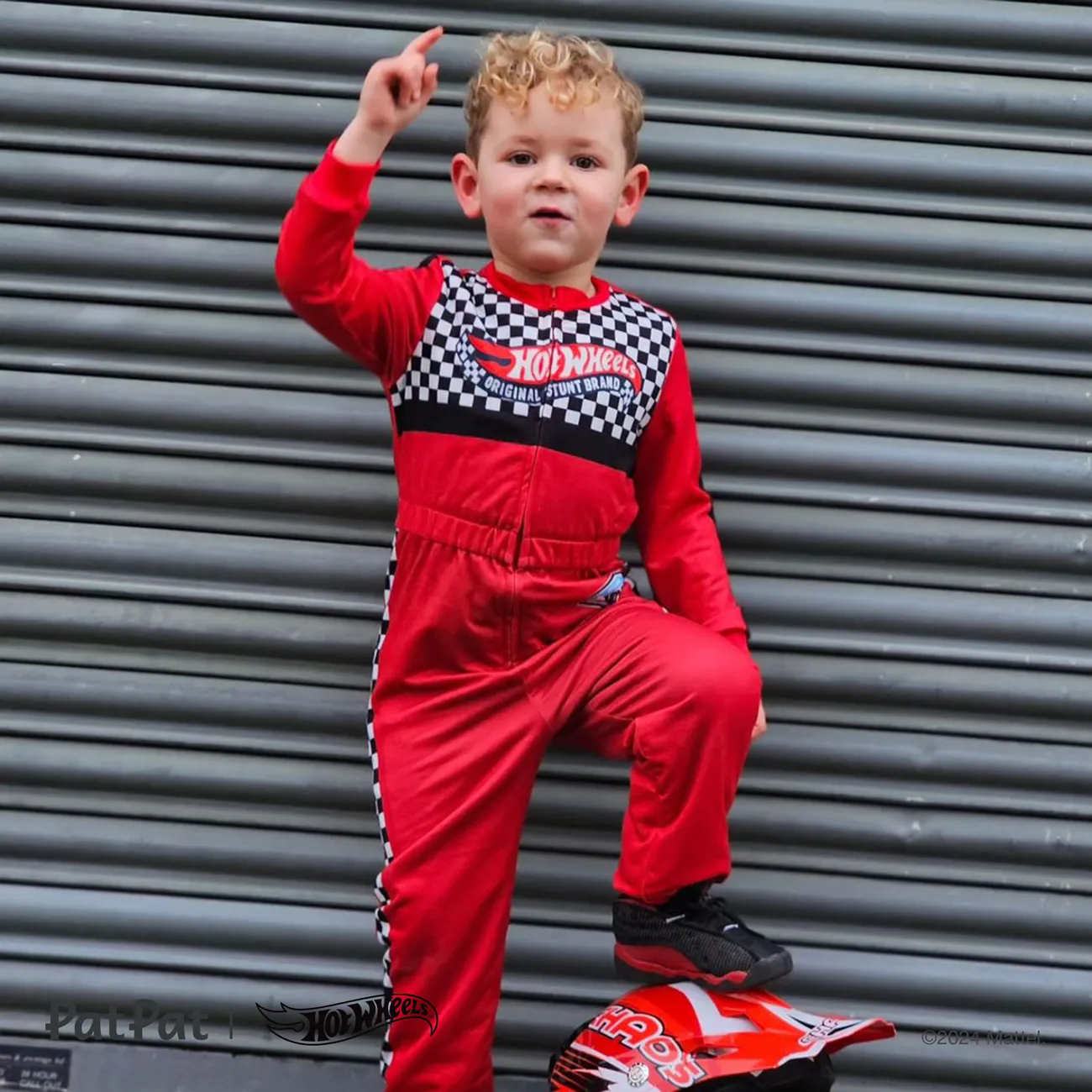 Hot Wheels Kleinkinder Jungen Reißverschluss Kindlich Baby-Overalls rot big image 1