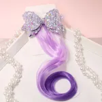 Toddler/kids Girl Sweet Gradient Color Butterfly Bow Hair Clip Purple