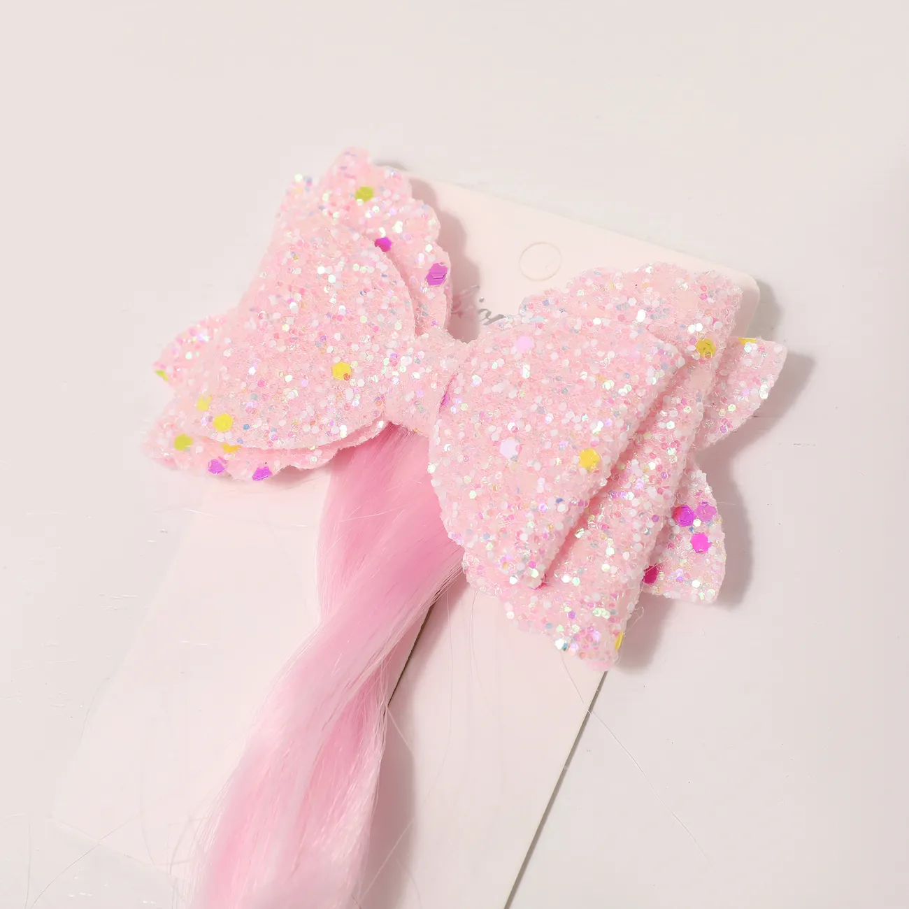 Toddler/kids Girl Sweet Gradient Color Butterfly Bow Hair Clip Pink big image 1