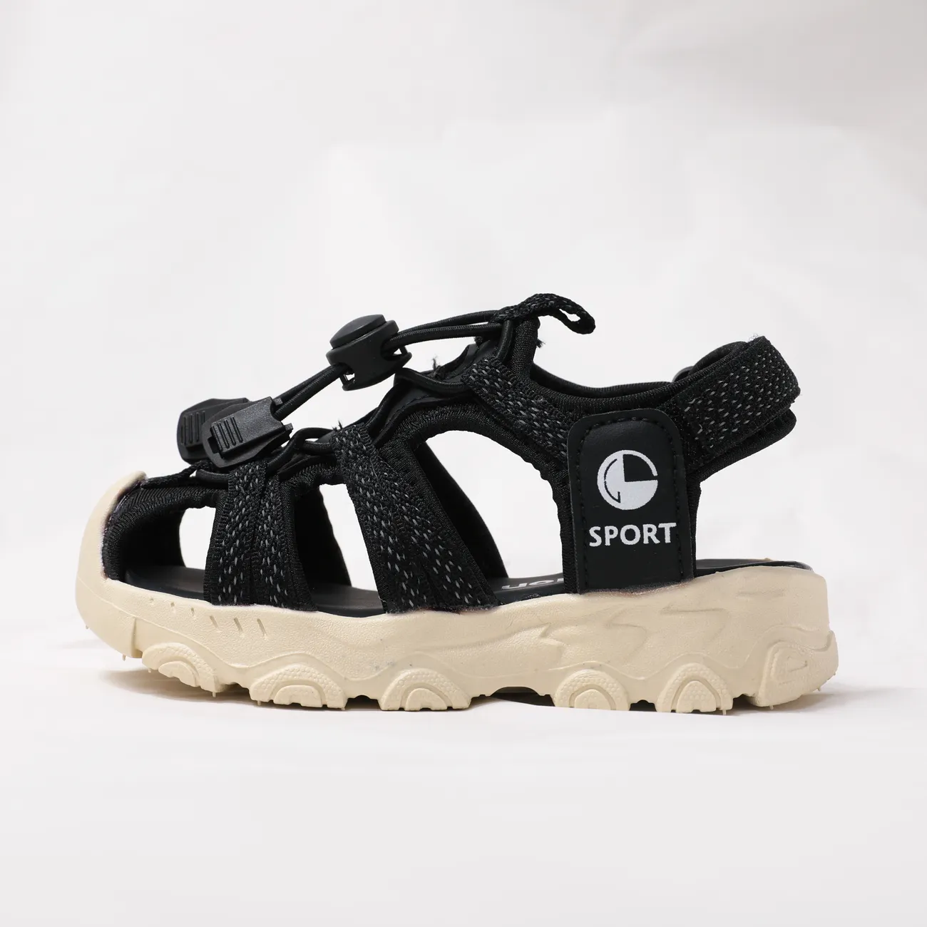 Toddler/Kid Sporty Solid Color Rubber Sandals Black big image 1