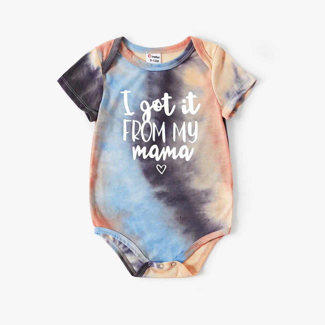 Mommy and Me Tie-Dye Letter Printed Short-Sleeve Tops MultiColour big image 1