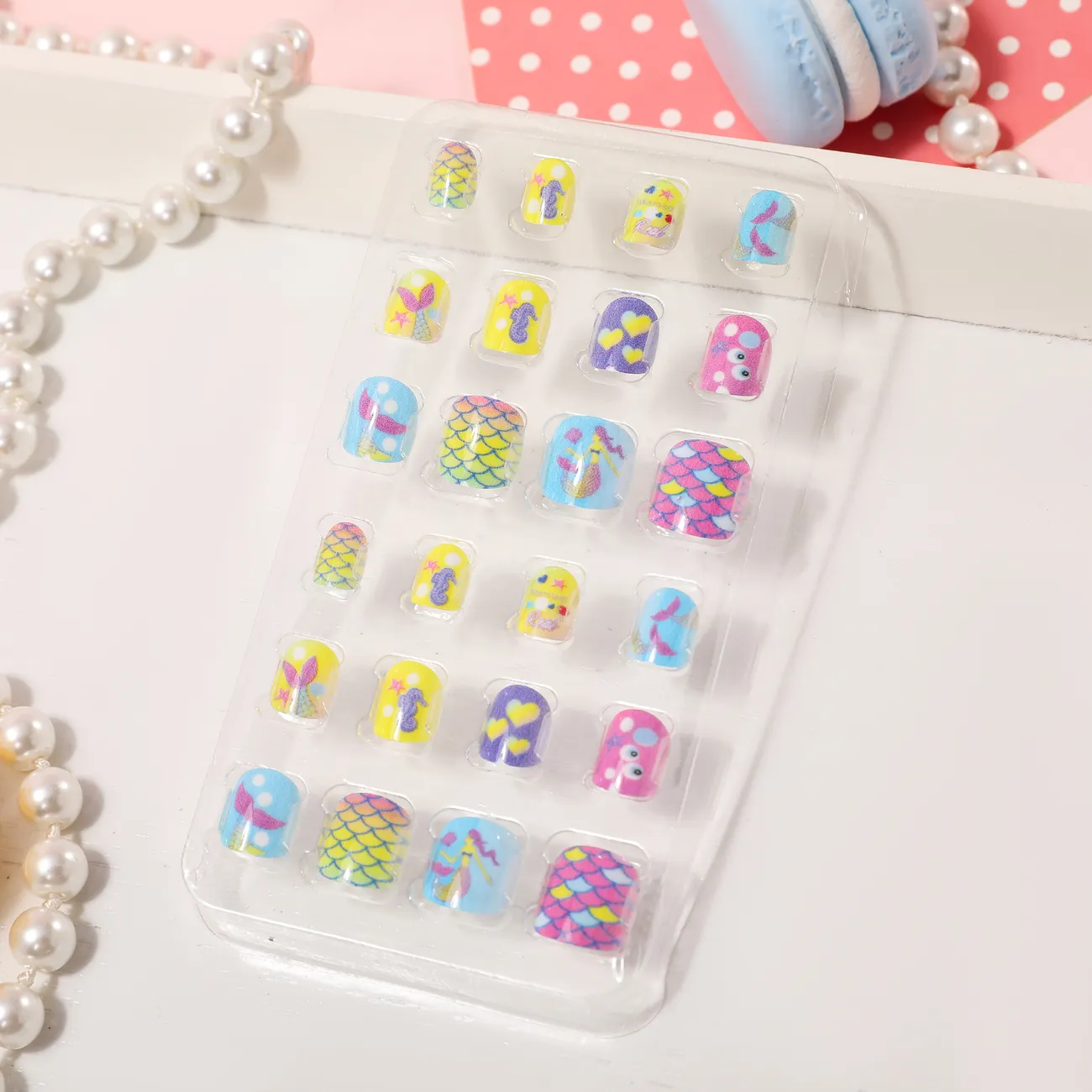 24-pack Toddler/kids Girl Childlike Cute Cartoon Jelly Resin Removable Nail Stickers Light Pink big image 1