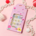 24-pack Toddler/kids Girl Childlike Cute Cartoon Jelly Resin Removable Nail Stickers Light Pink