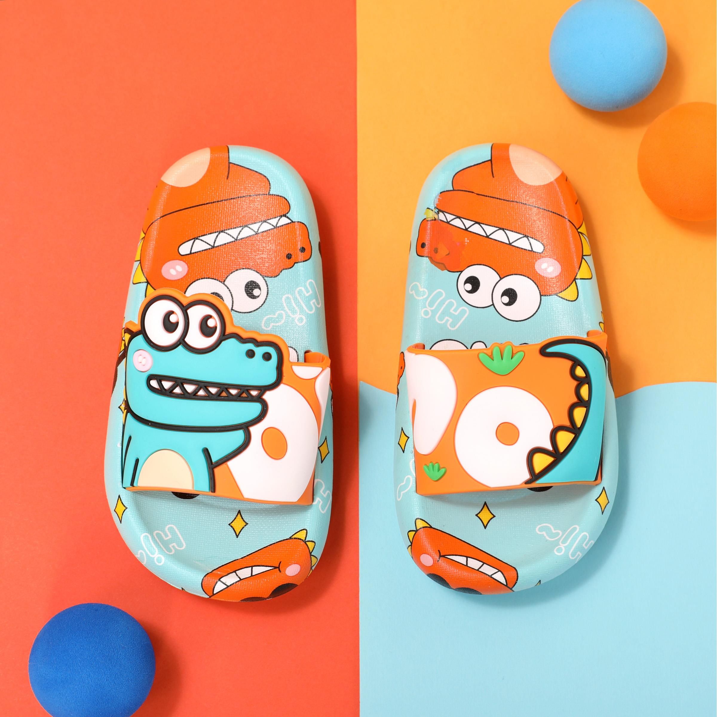 

Toddlers/Kids Boy/Girl Fun Dinosaur Print Soft Sole Slippers