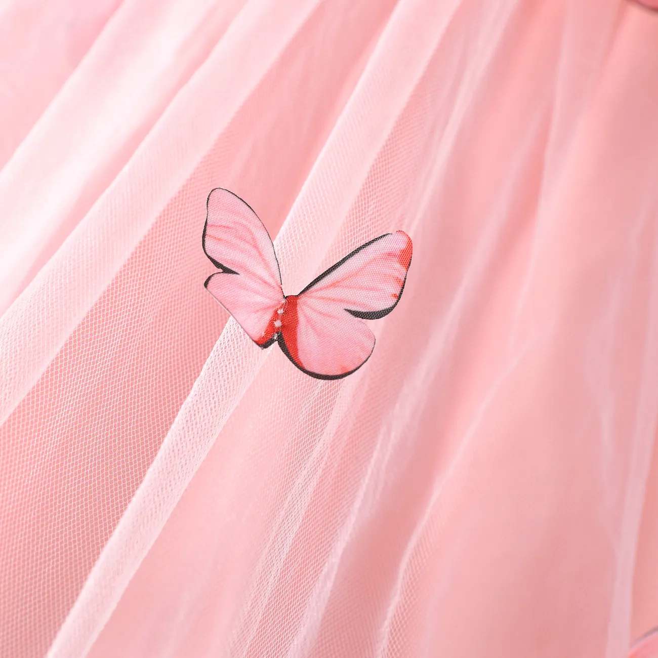 Enfant en bas âge Fille Multi-couches Doux Papillon Robes Rose big image 1