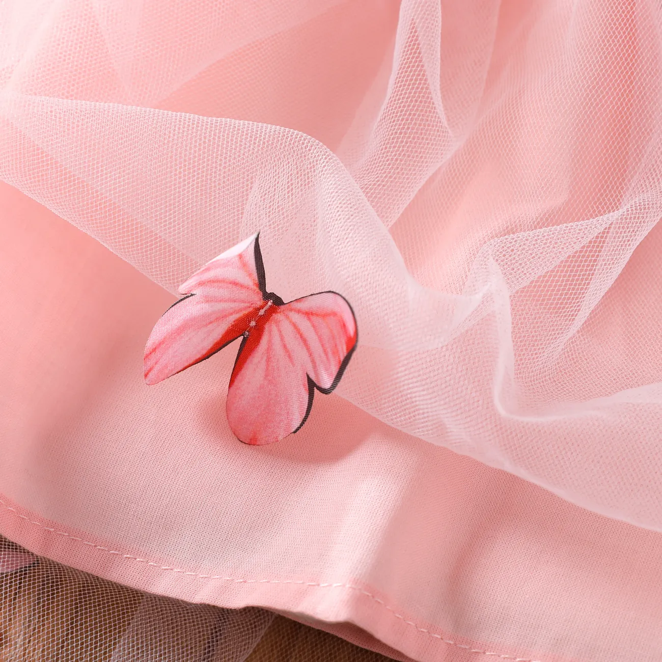 Kleinkinder Mädchen Mehrlagig Süß Schmetterling Kleider rosa big image 1