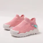 Toddler/Kid Sporty Style Mesh and Cotton Slip-on Sports Shoes  Pink